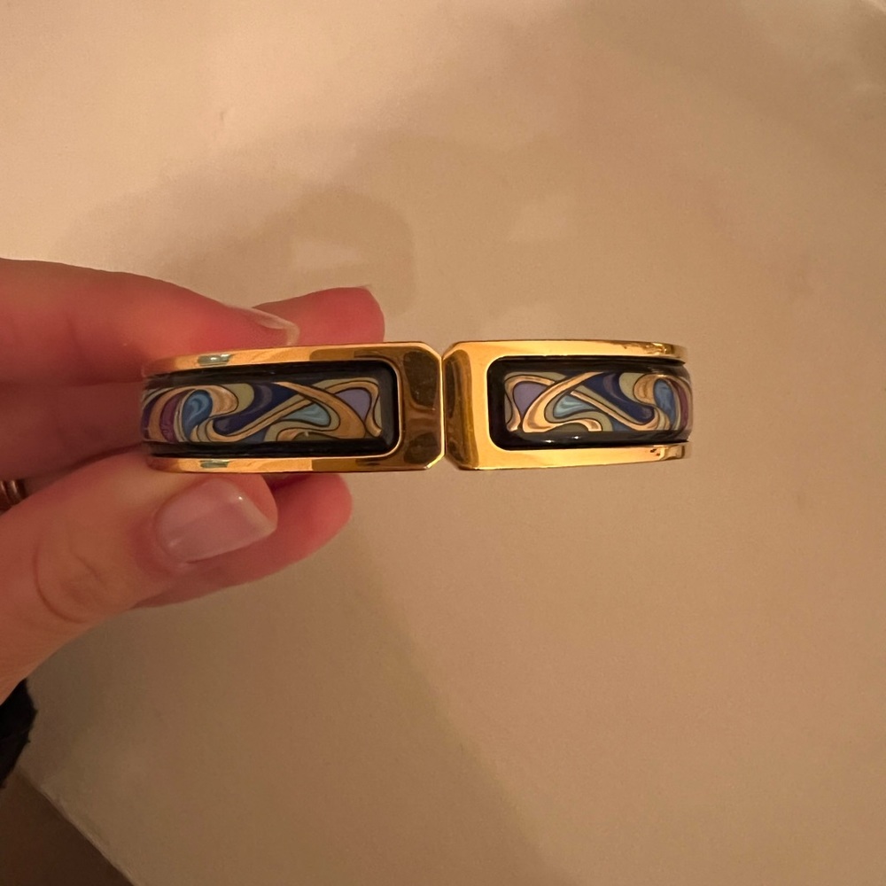 FREY WILLE 24k GOLD SARAH BERNHARDT AQUAMARIN Clasp Bangle Ballerina
